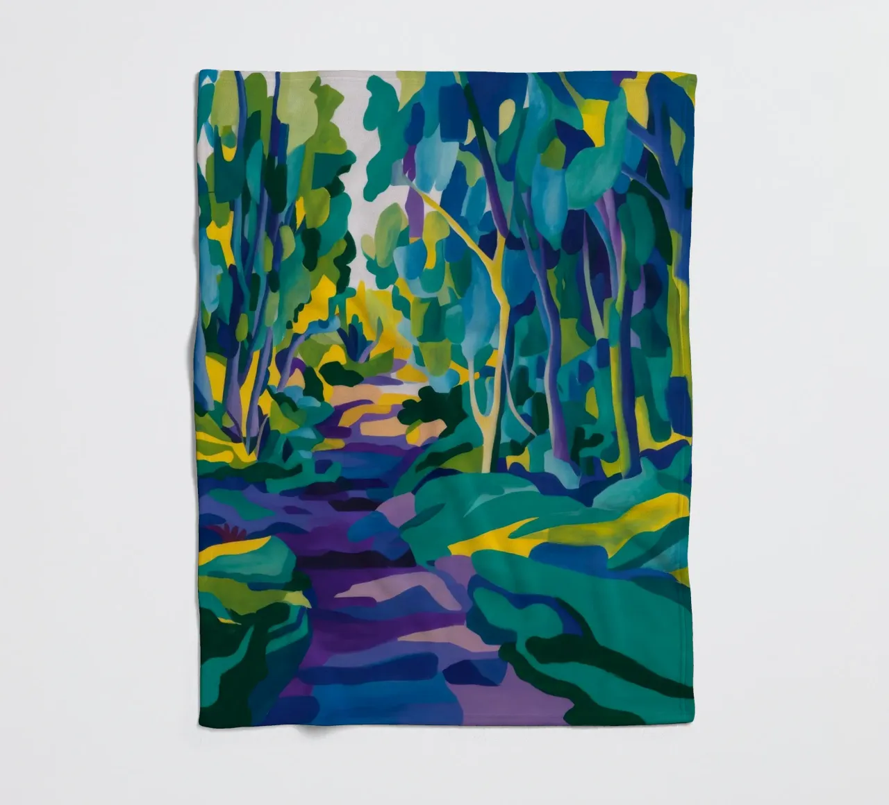 Forest Stream Path fleece blanket by FadeAura