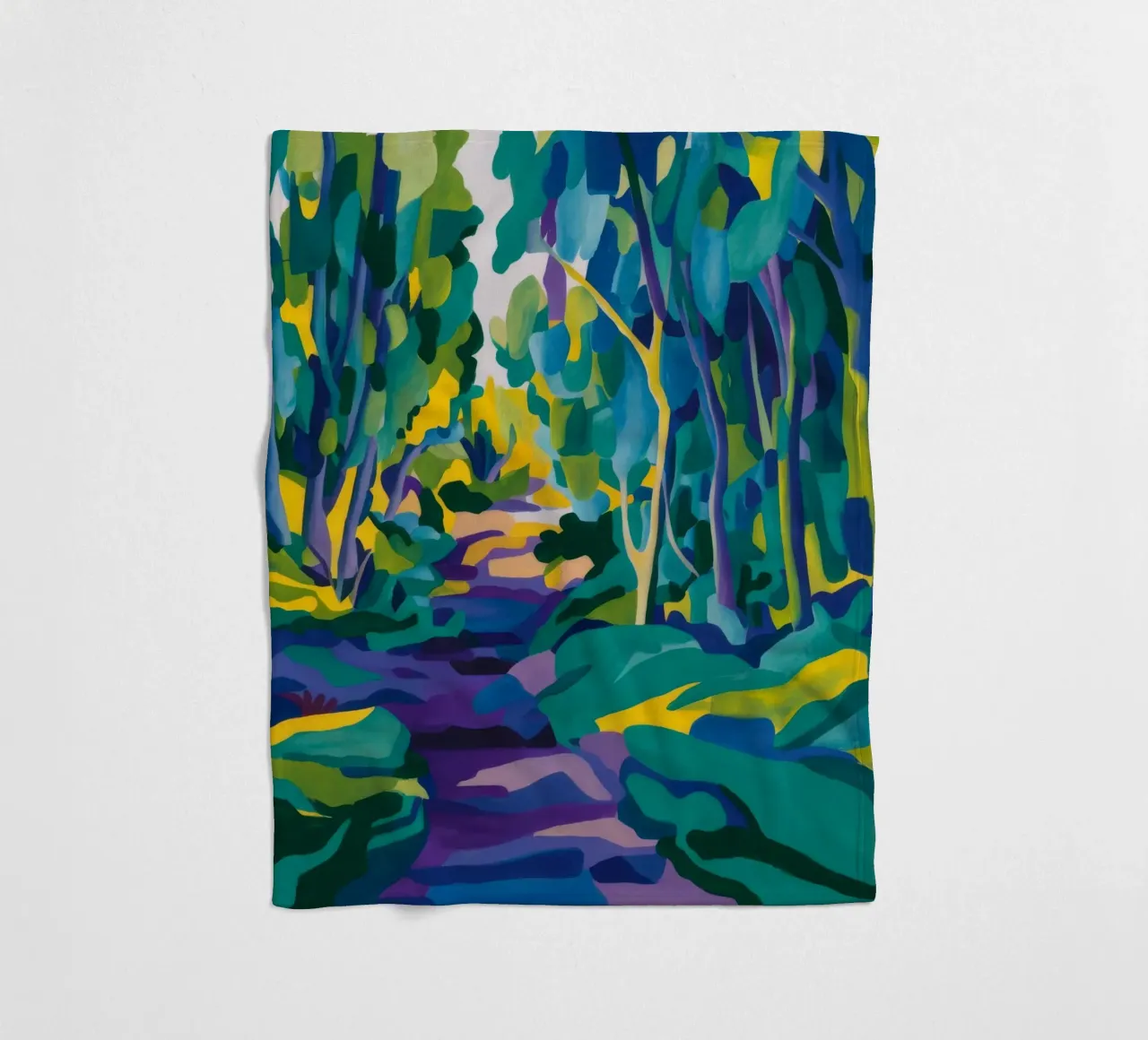 Forest Stream Path fleece blanket by FadeAura