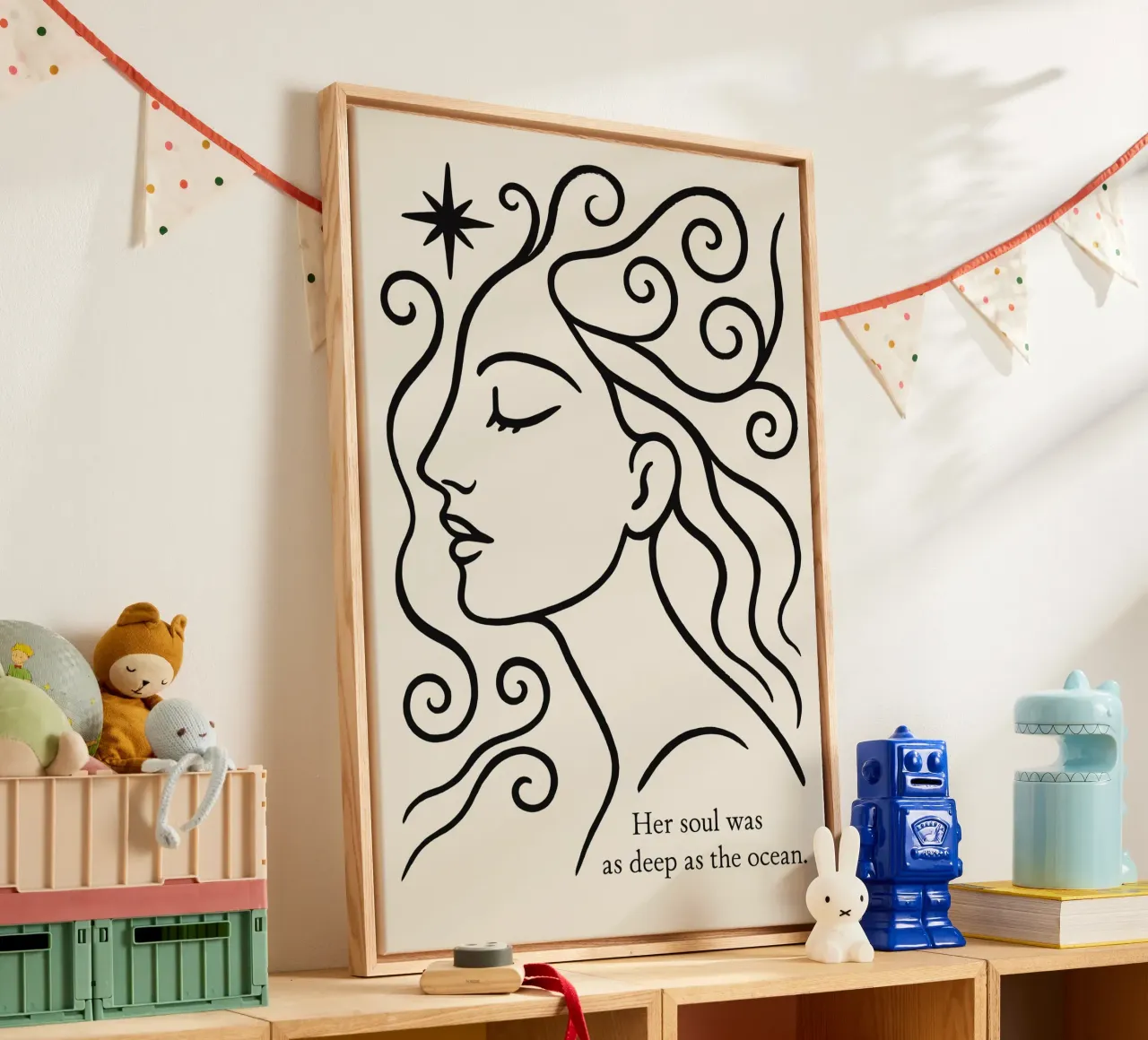 The Soul Was As Deep As the Ocean canvas met Baklijst van treechild