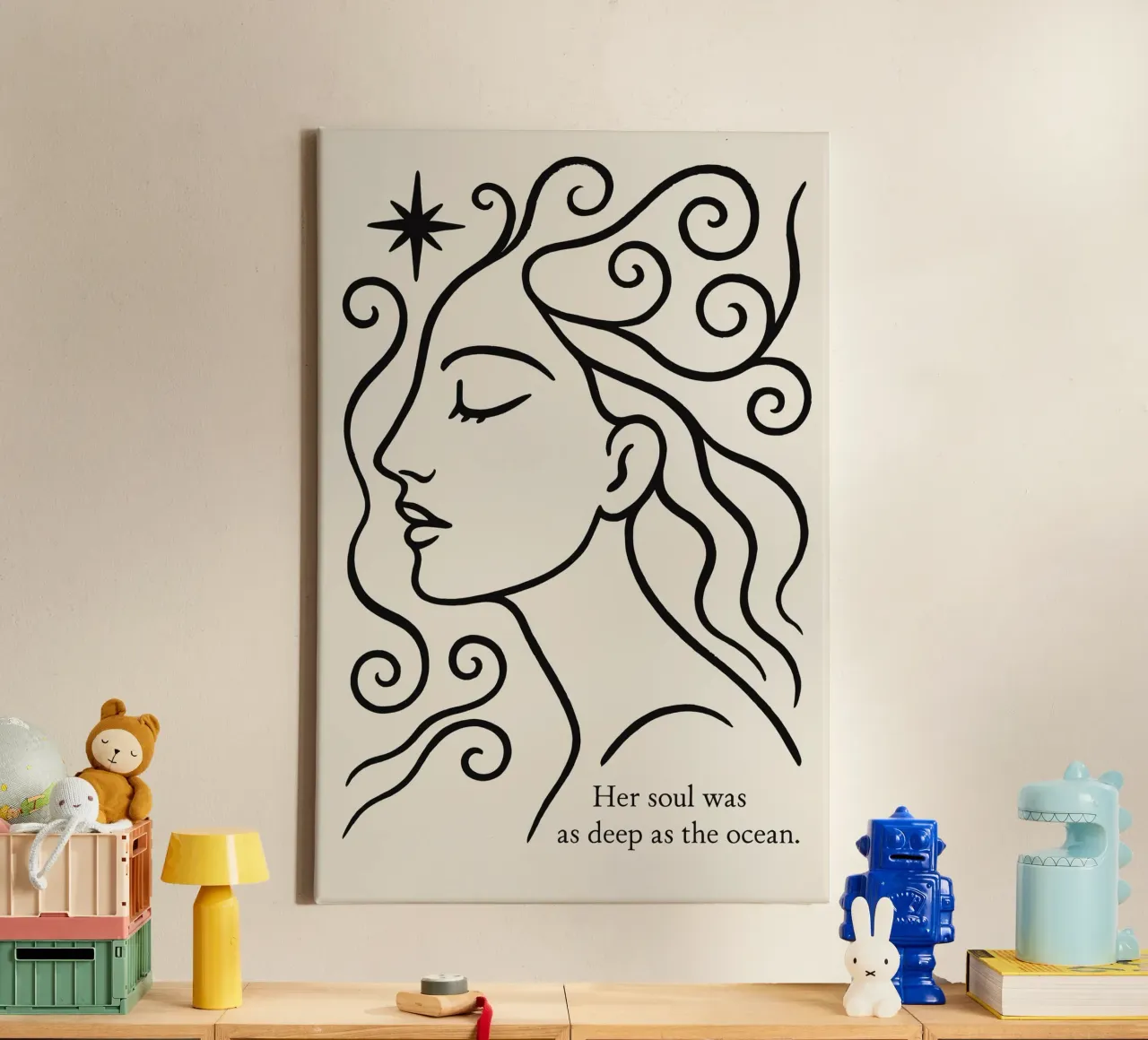 The Soul Was As Deep As the Ocean canvas met Baklijst van treechild