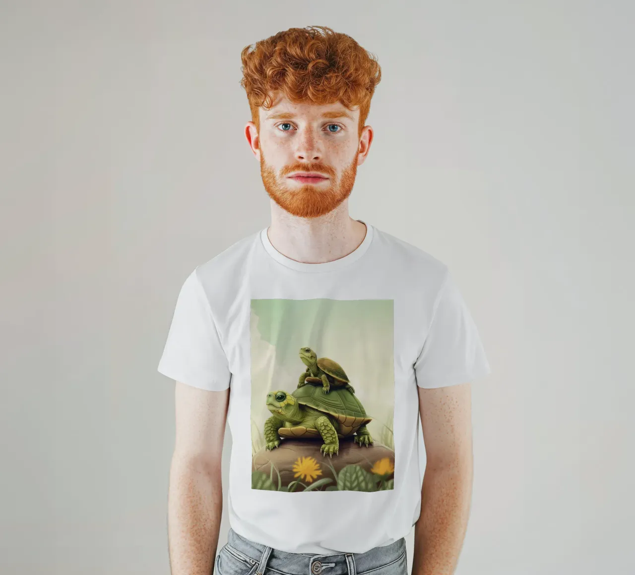 Ein Wanderer mit Panzer: Box Turtle in freier Wildbahn T-Shirt von DesignDoodle