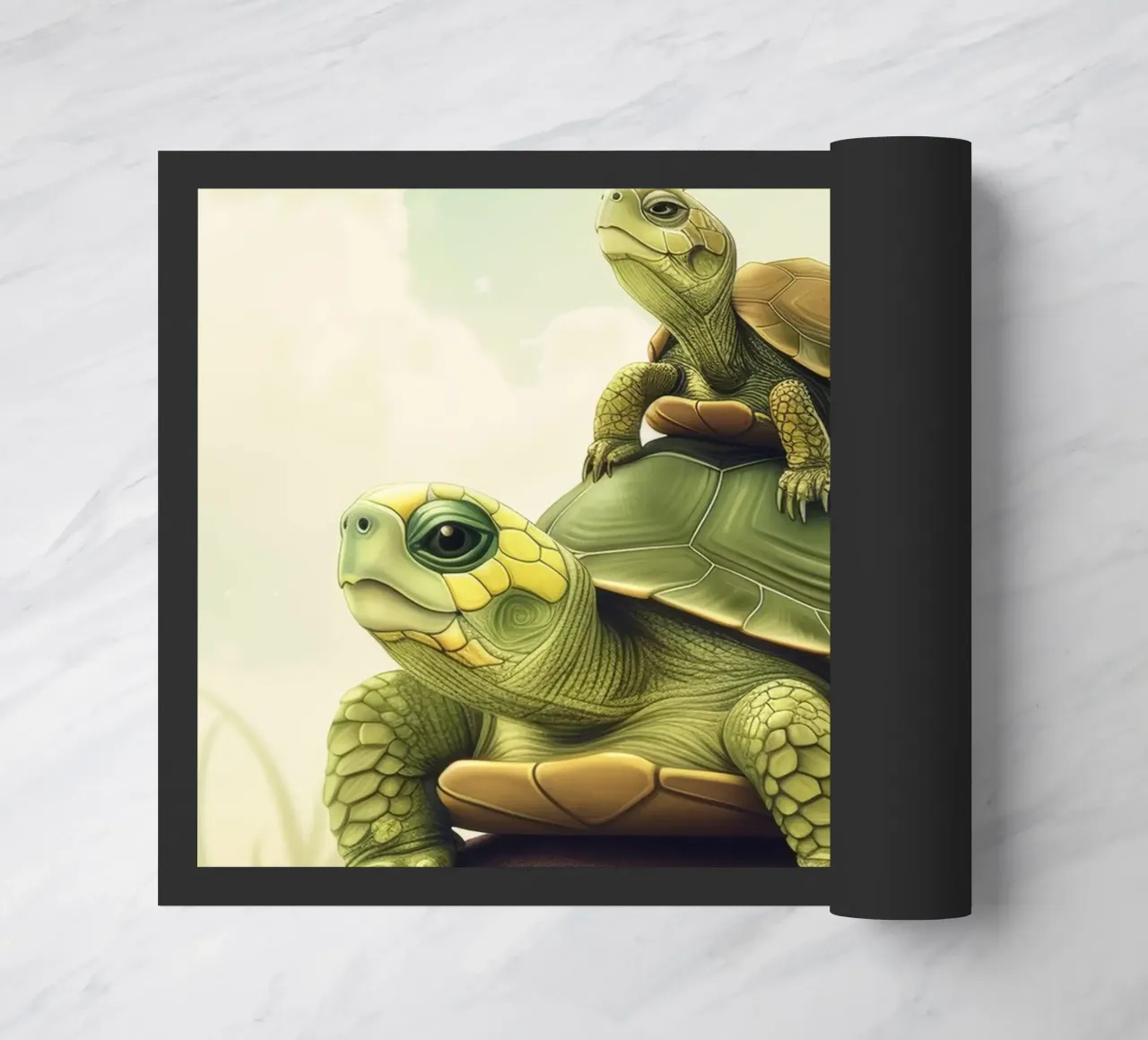 A Shelled Wanderer: Box Turtle in the Wild doormat by DesignDoodle