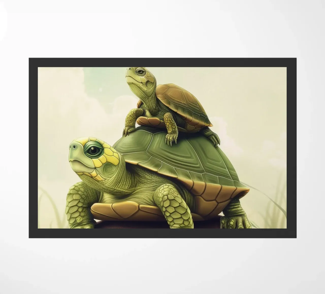 A Shelled Wanderer: Box Turtle in the Wild doormat by DesignDoodle