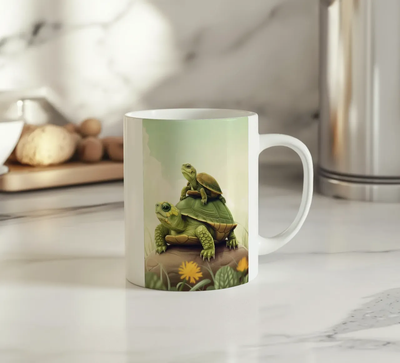 Un vagabondo con il guscio: La tartaruga scatola in natura tazza in ceramica da DesignDoodle