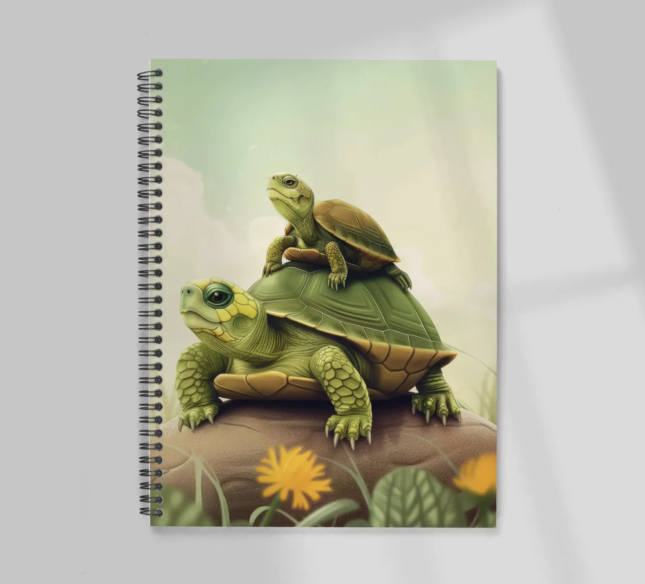 A Shelled Wanderer: Box Turtle in the Wild spiral notebook by DesignDoodle