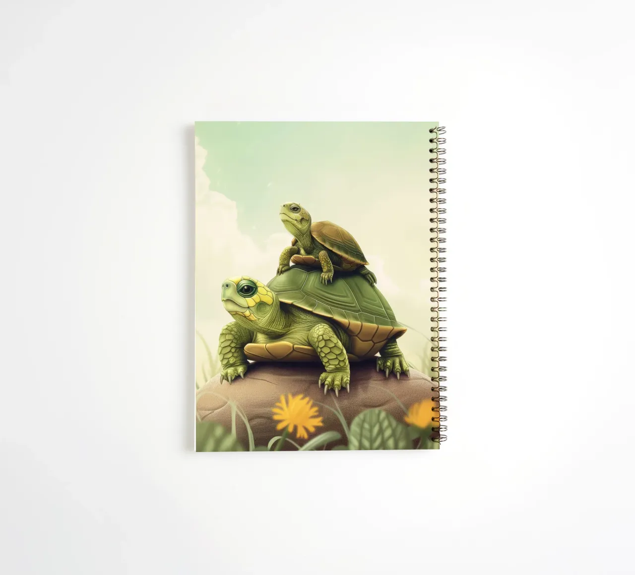 A Shelled Wanderer: Box Turtle in the Wild spiral notebook by DesignDoodle