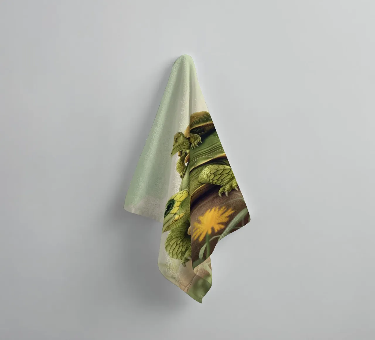A Shelled Wanderer: Box Turtle in the Wild towel by DesignDoodle