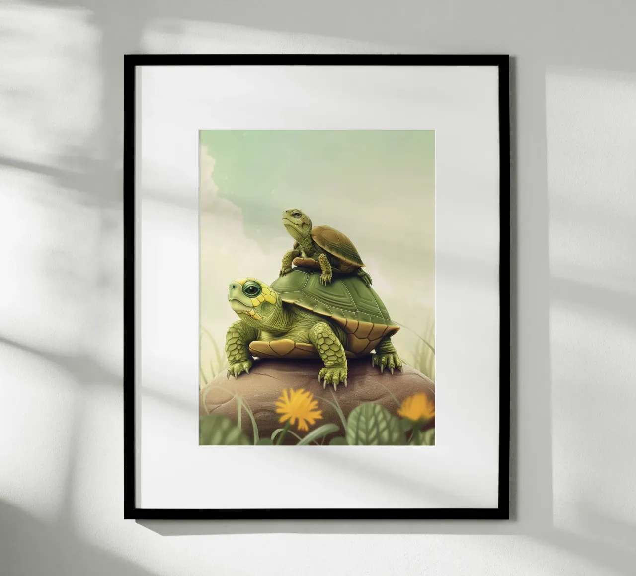 Un vagabondo con il guscio: La tartaruga scatola in natura poster con telaio in alluminio da DesignDoodle