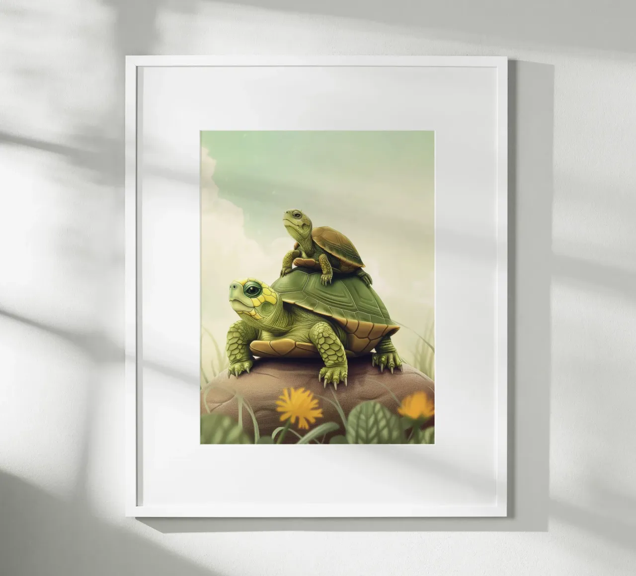 Un vagabondo con il guscio: La tartaruga scatola in natura poster con telaio in alluminio da DesignDoodle