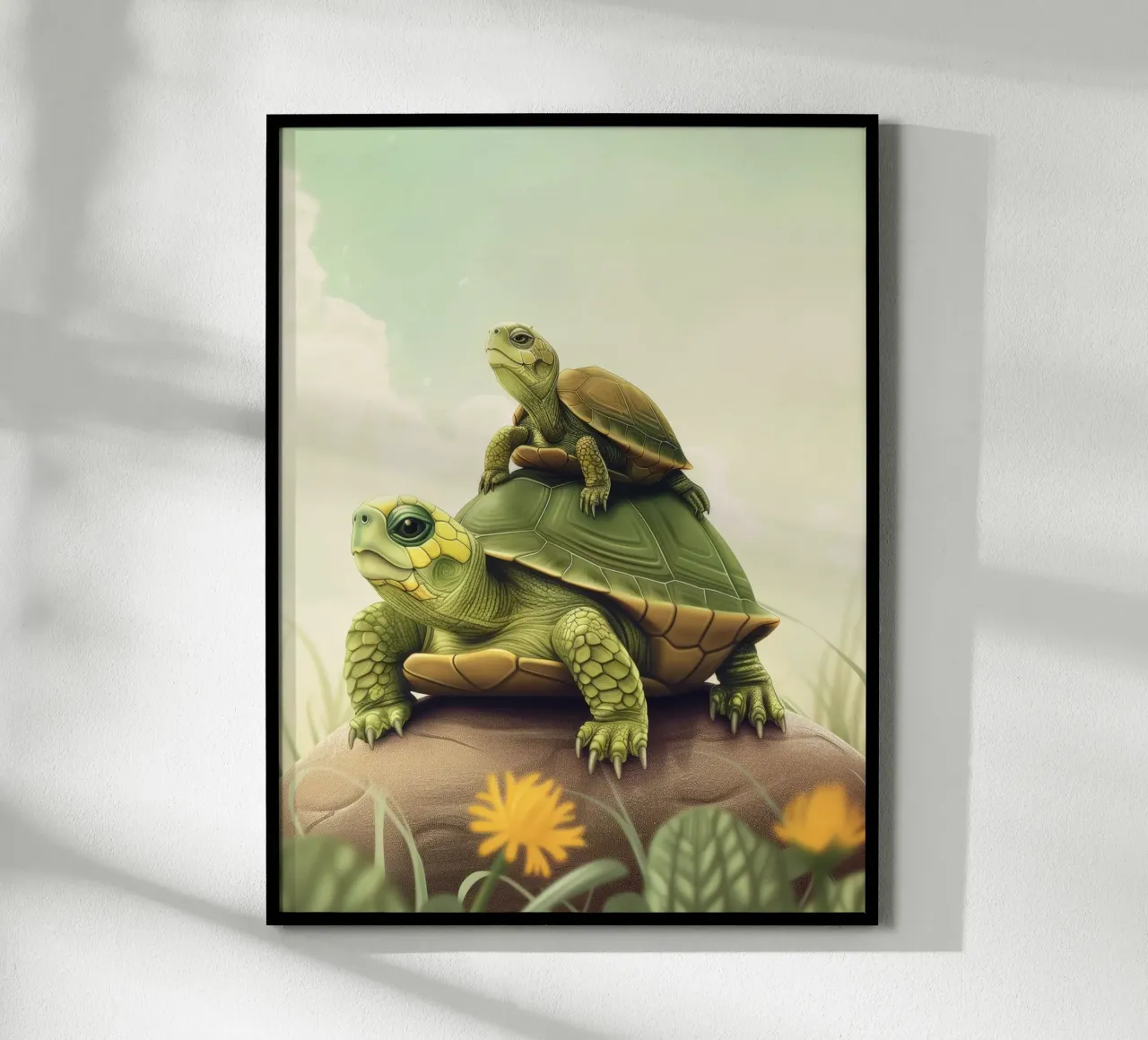 Un vagabondo con il guscio: La tartaruga scatola in natura poster con telaio in alluminio da DesignDoodle