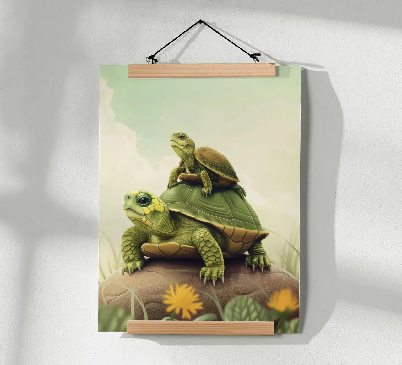 Un vagabondo con il guscio: La tartaruga scatola in natura poster con telaio in alluminio da DesignDoodle