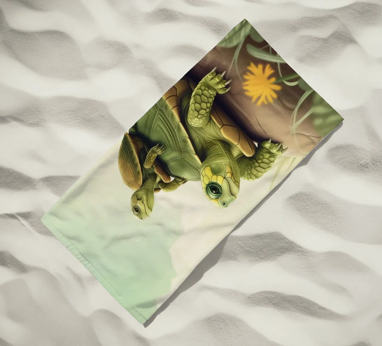 A Shelled Wanderer: Box Turtle in the Wild beach towel by DesignDoodle