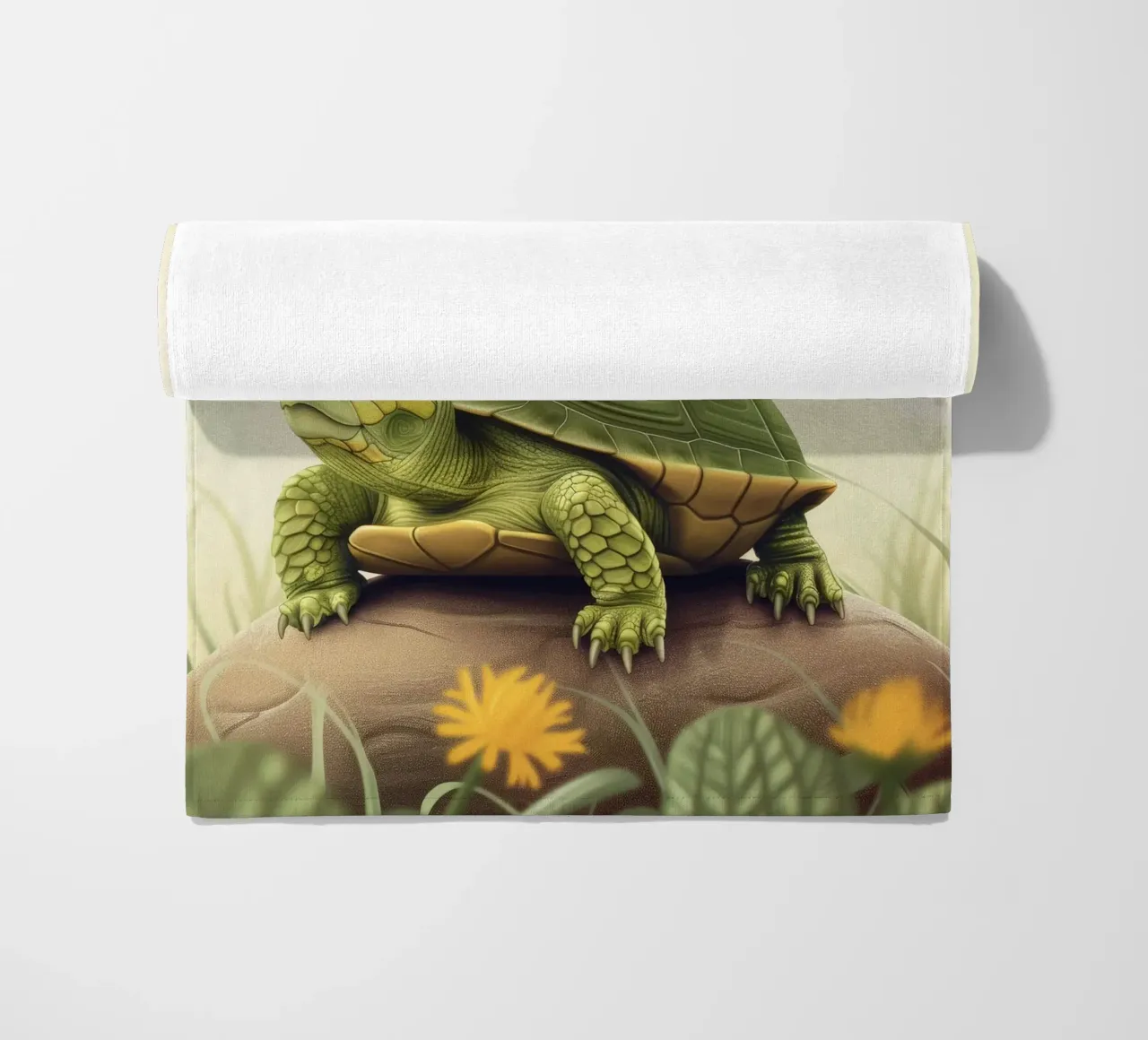 A Shelled Wanderer: Box Turtle in the Wild beach towel by DesignDoodle