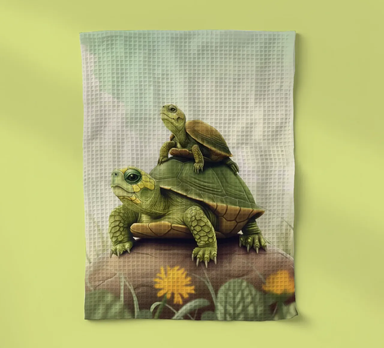 Ein Wanderer mit Panzer: Box Turtle in freier Wildbahn Geschirrtuch von DesignDoodle