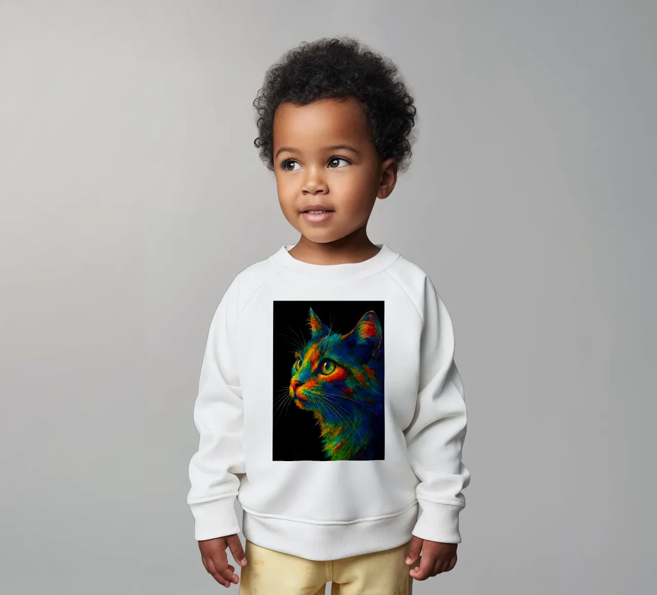 gatto pittura colorata felpa neonato da toegoe