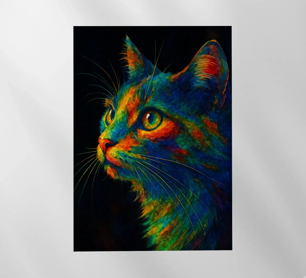gatto pittura colorata pellicola backlit da toegoe
