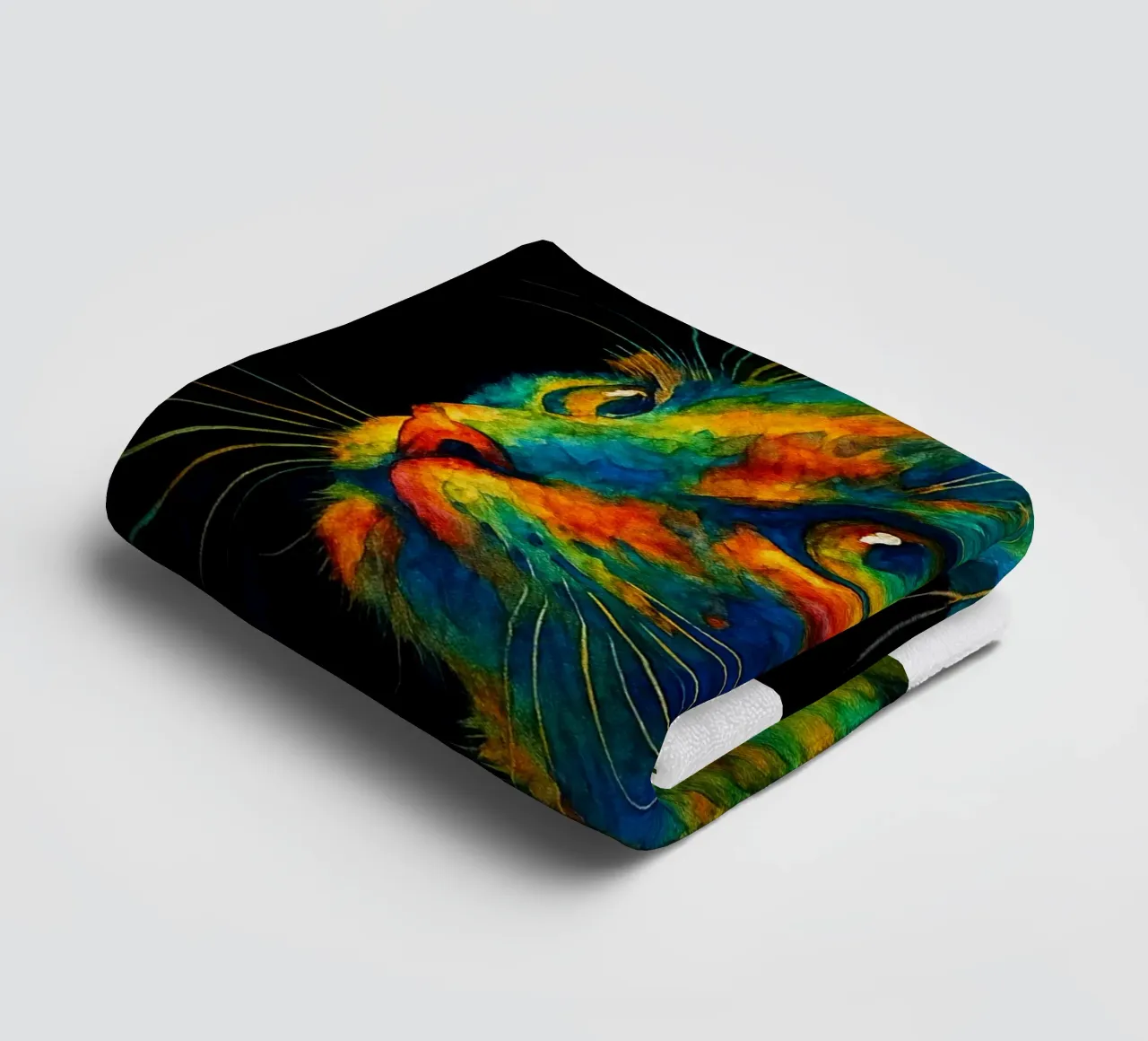 gatto pittura colorata asciugamano da bagno da toegoe