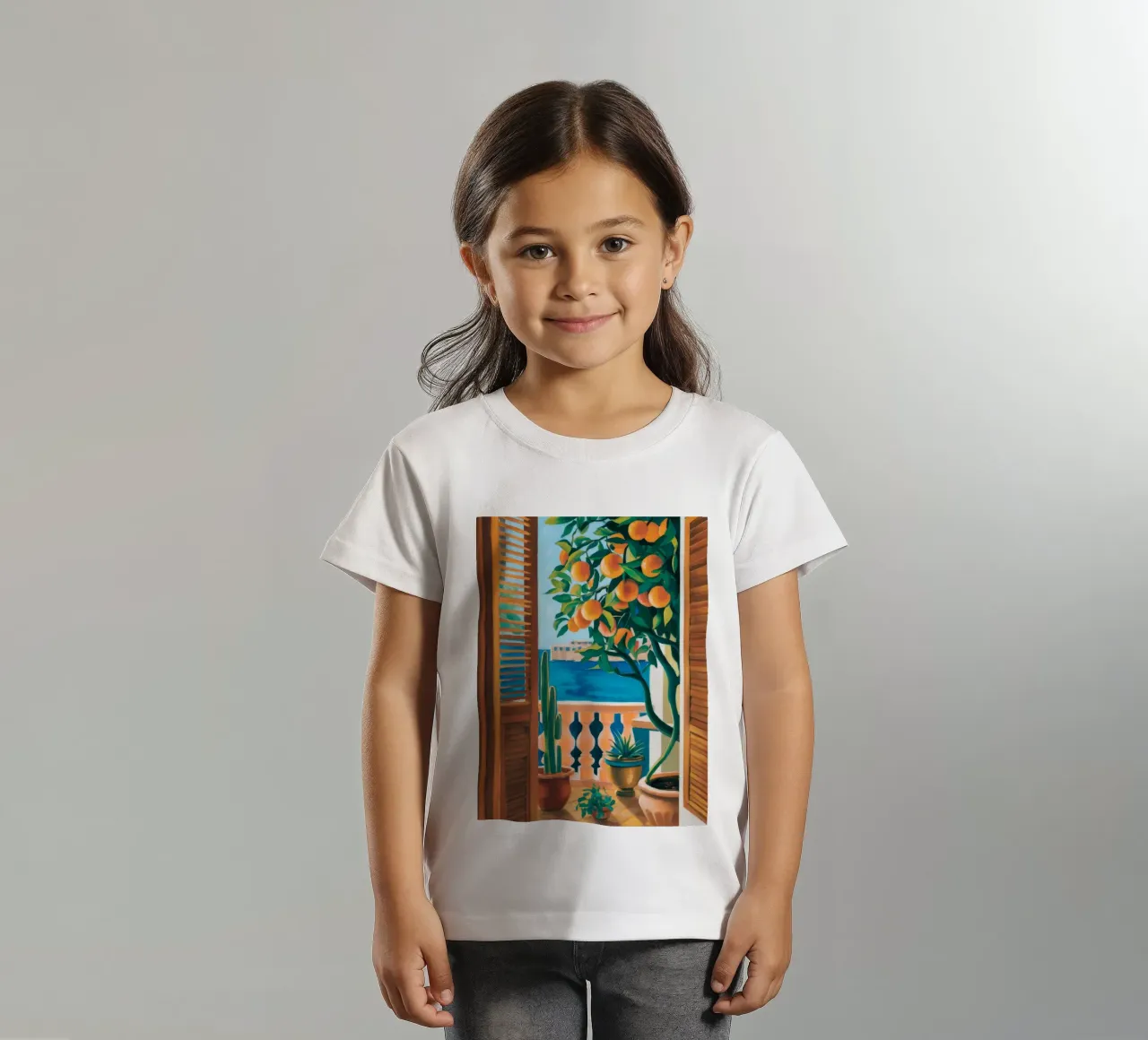 Finestra dell'albero d'arancio t-shirt bambini da FadeAura