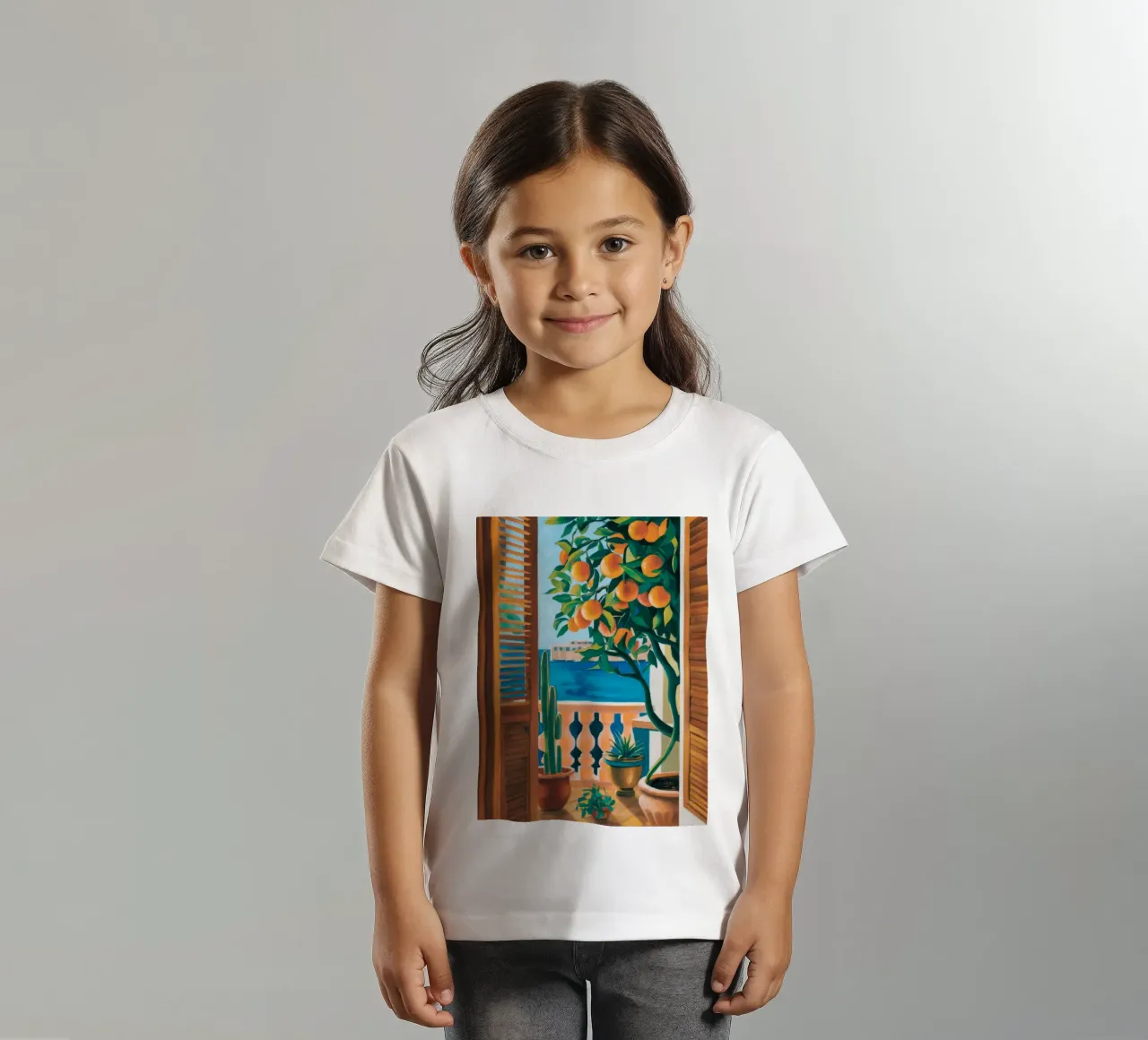 Finestra dell'albero d'arancio t-shirt bambini da FadeAura