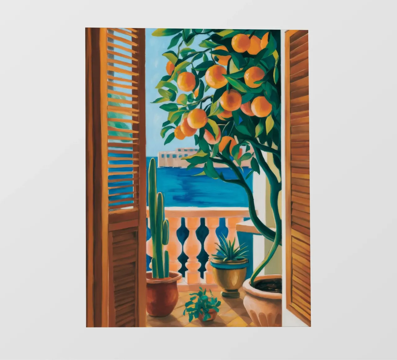 Oranje Boom Venster fotobehang van FadeAura