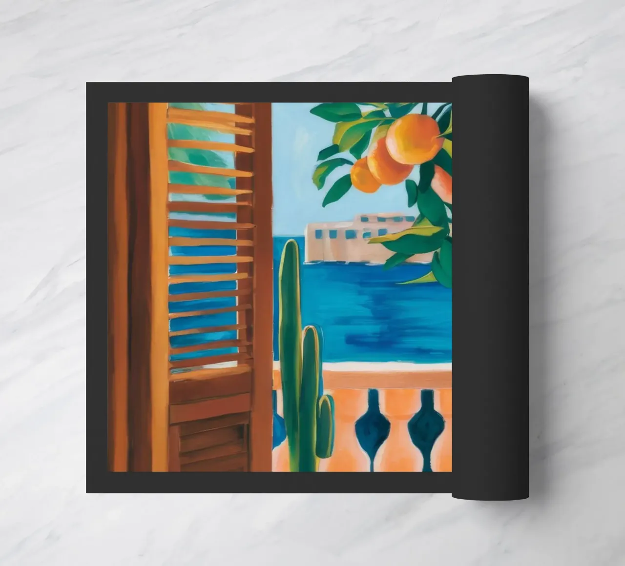 Orange Tree Window doormat by FadeAura