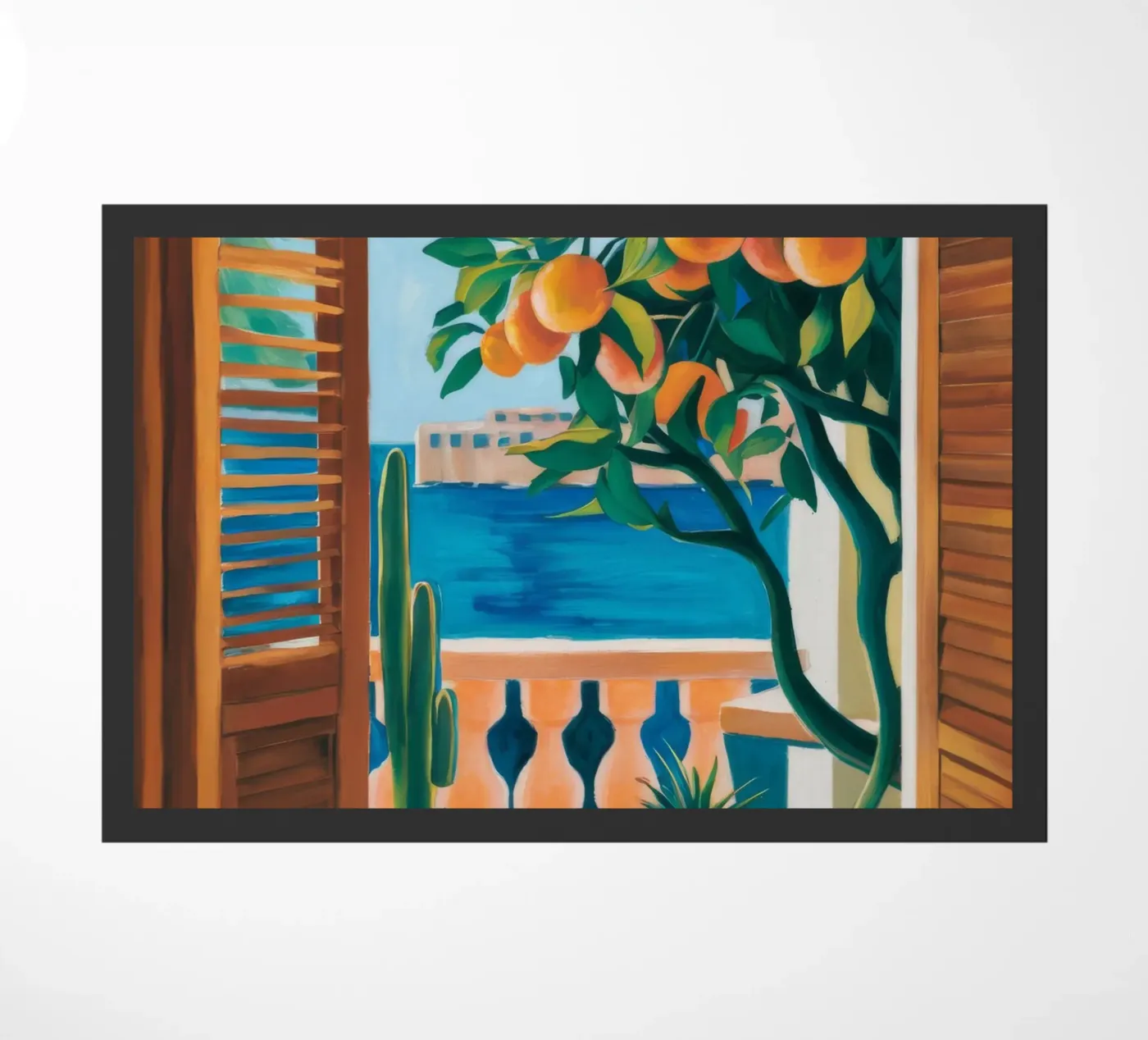 Orange Tree Window doormat by FadeAura