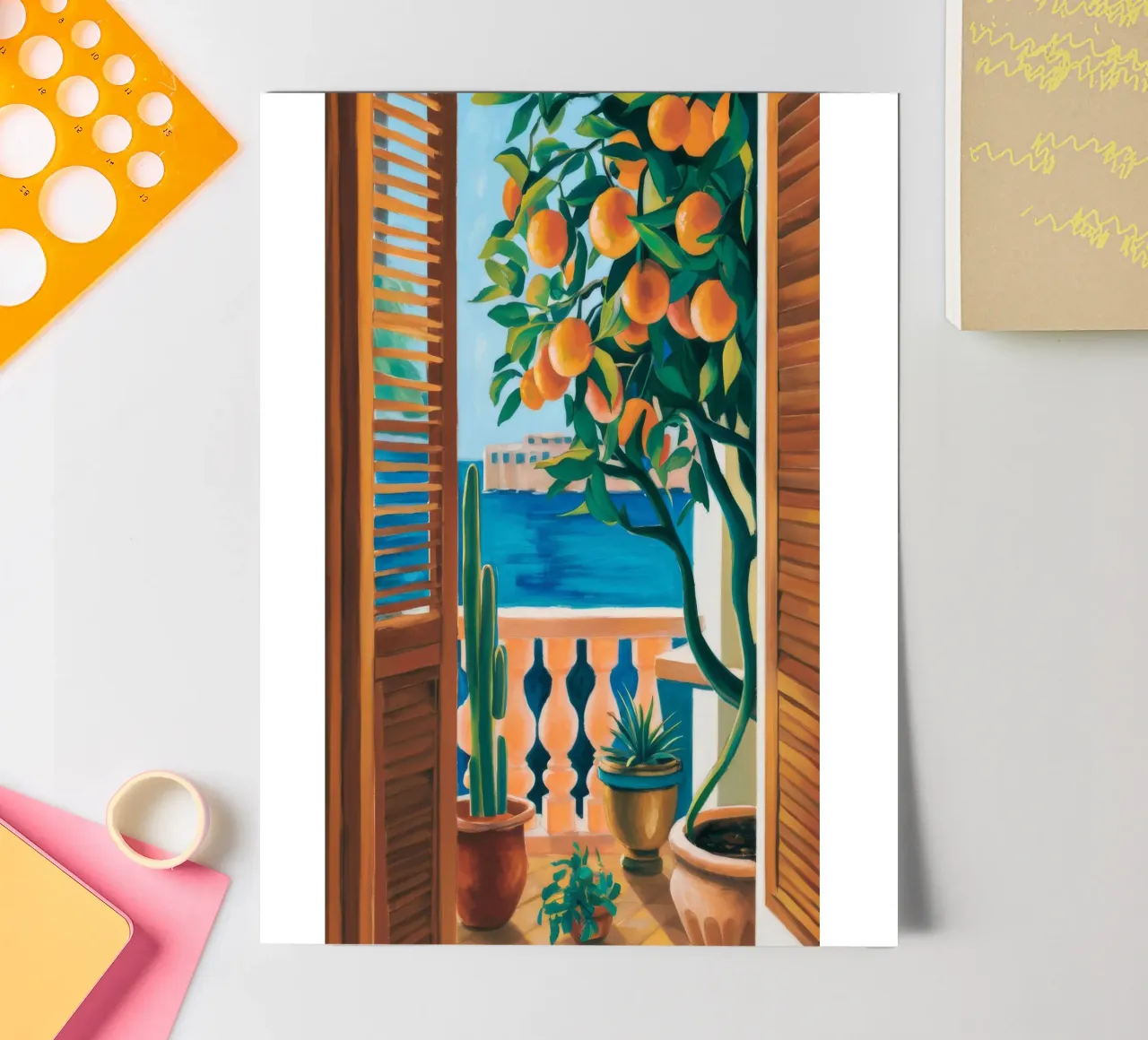 Orange Tree Window sticker sheet by FadeAura
