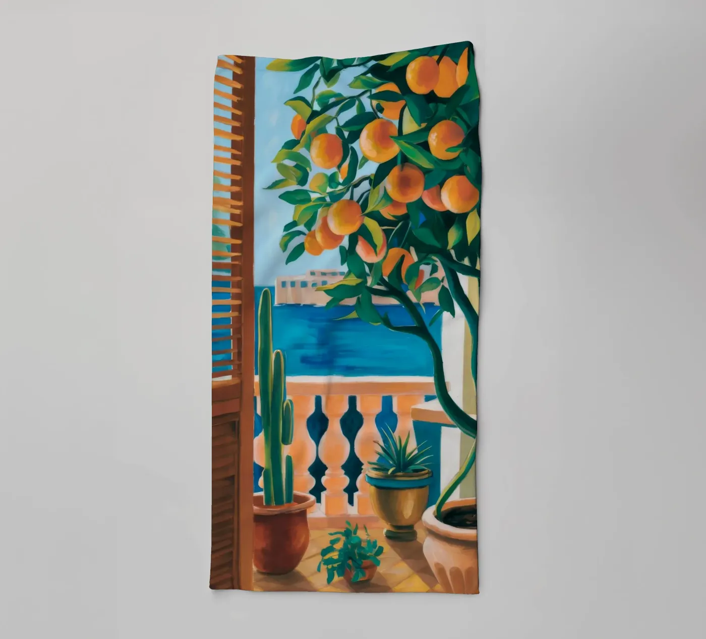 Orange Tree Window towel by FadeAura