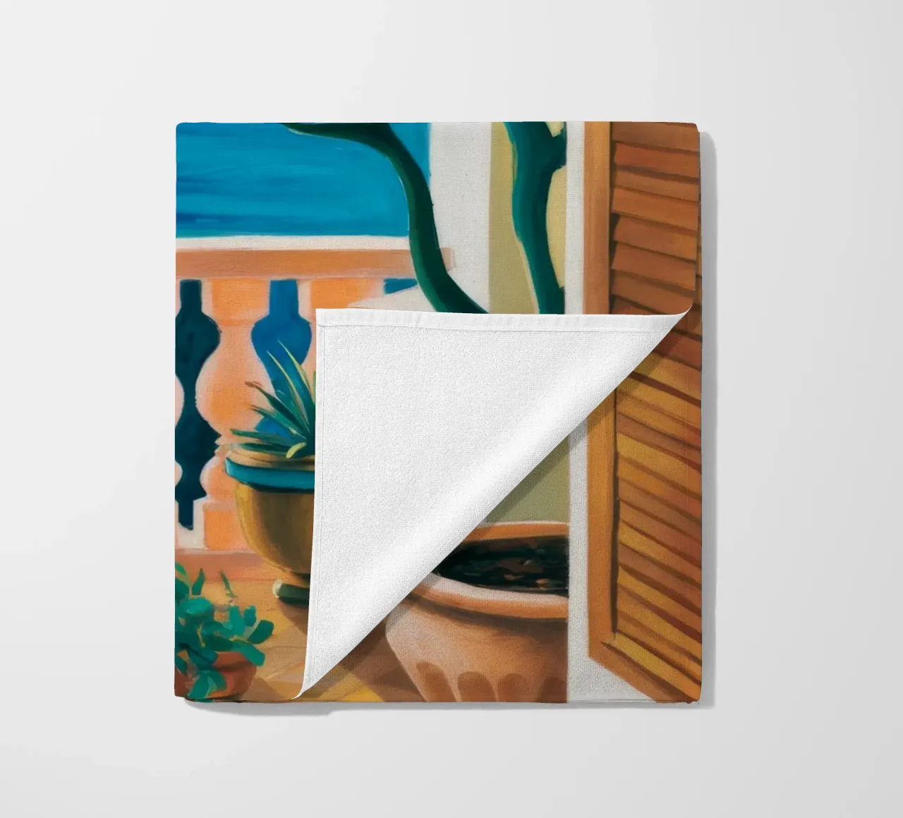 Orange Tree Window beach towel by FadeAura
