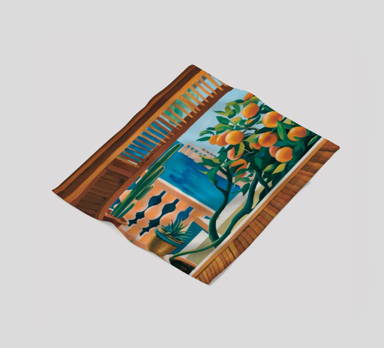 Orangenbaum-Fenster Fleecedecke von FadeAura