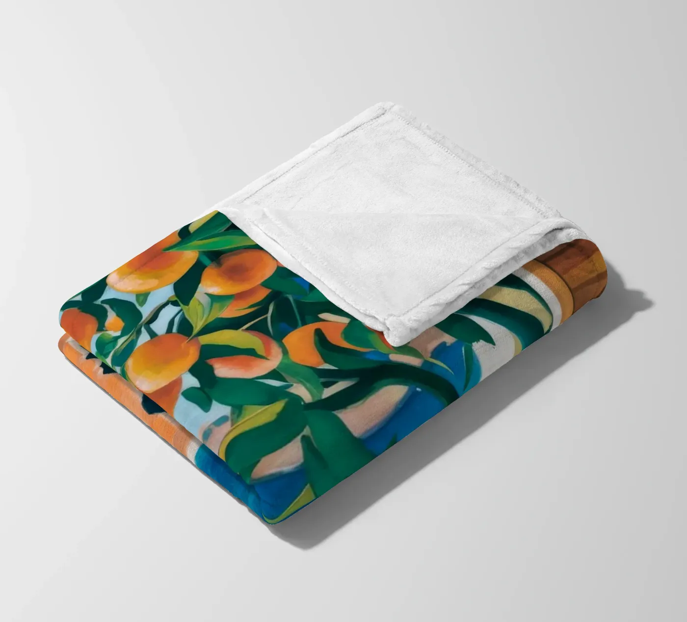 Orange Tree Window fleece blanket by FadeAura