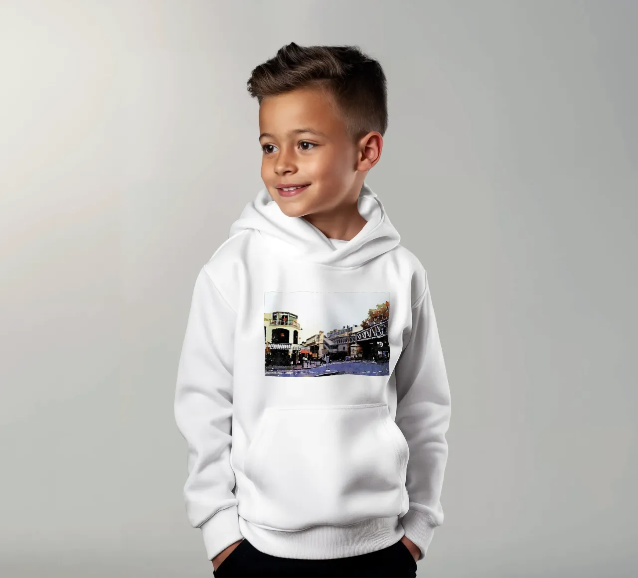 In Paris kids hoodie by Massimo Frascogna