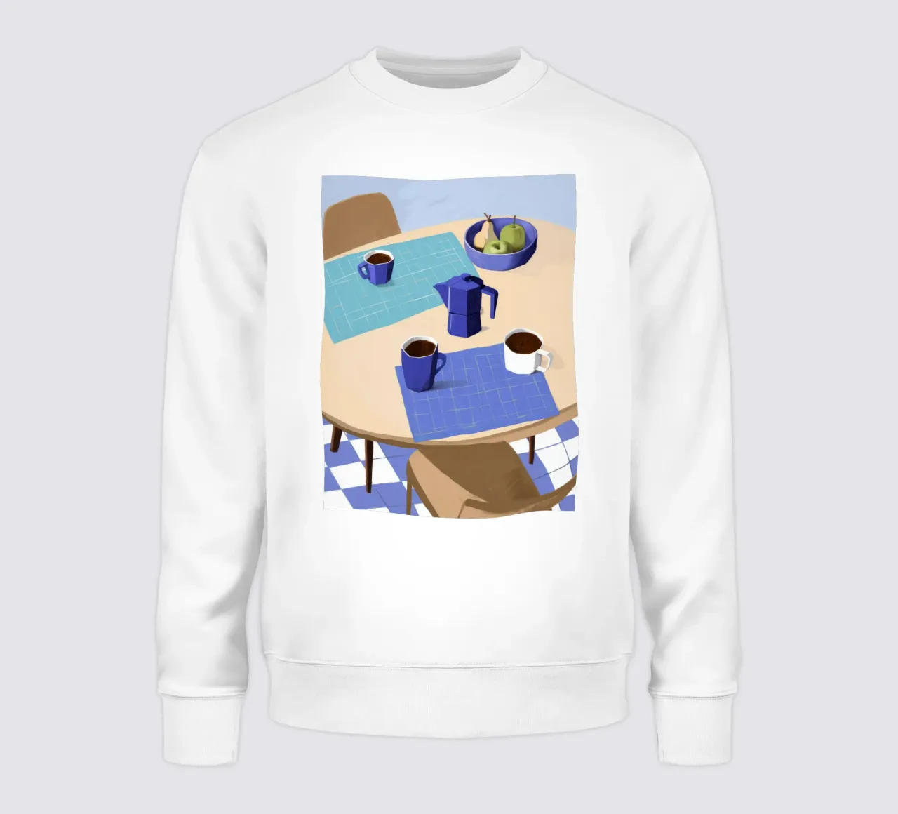 Blaue Kaffeepause Sweatshirt von Muse Artworks