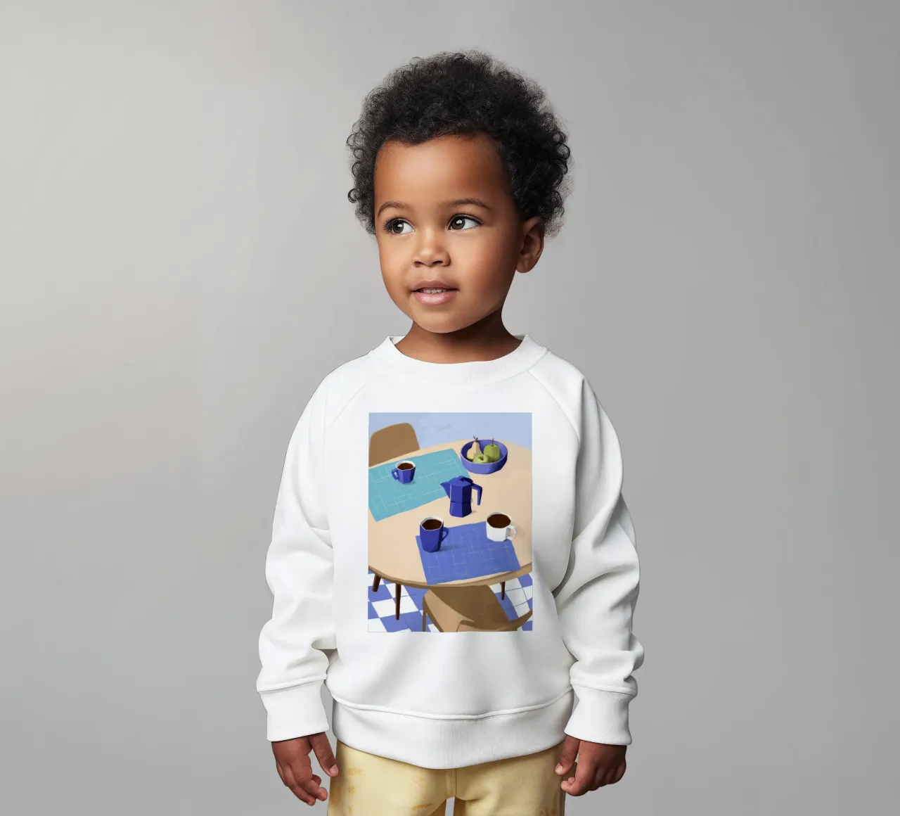 Blue Coffee Break baby sweatshirt by Muse Artworks