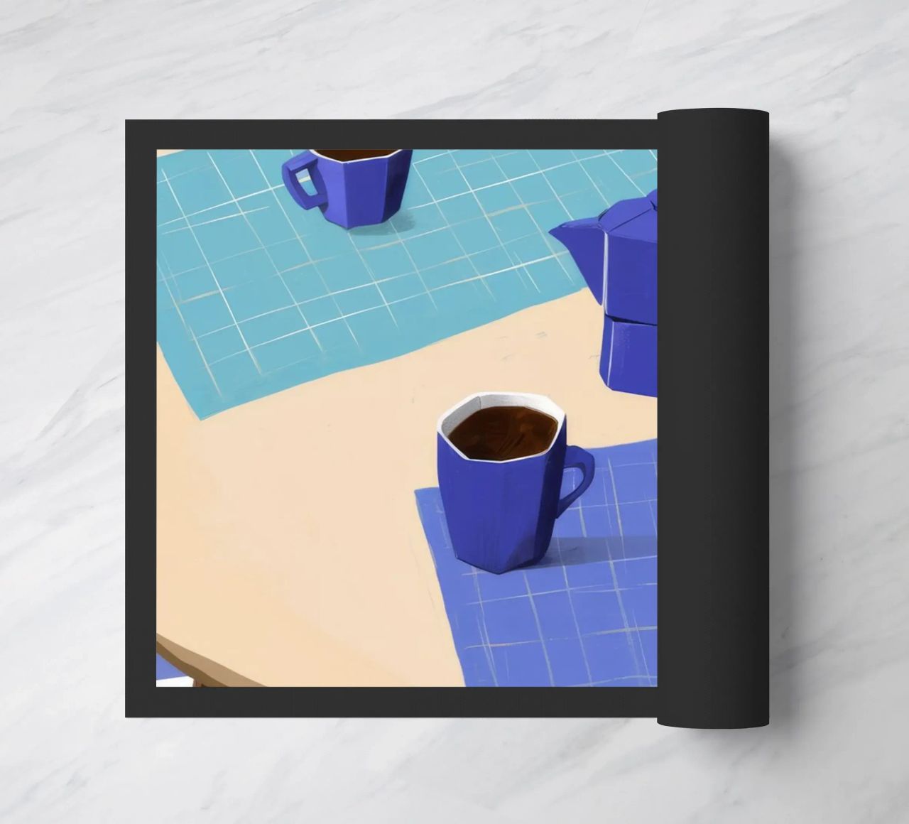 Pausa caffè blu zerbino da Muse Artworks