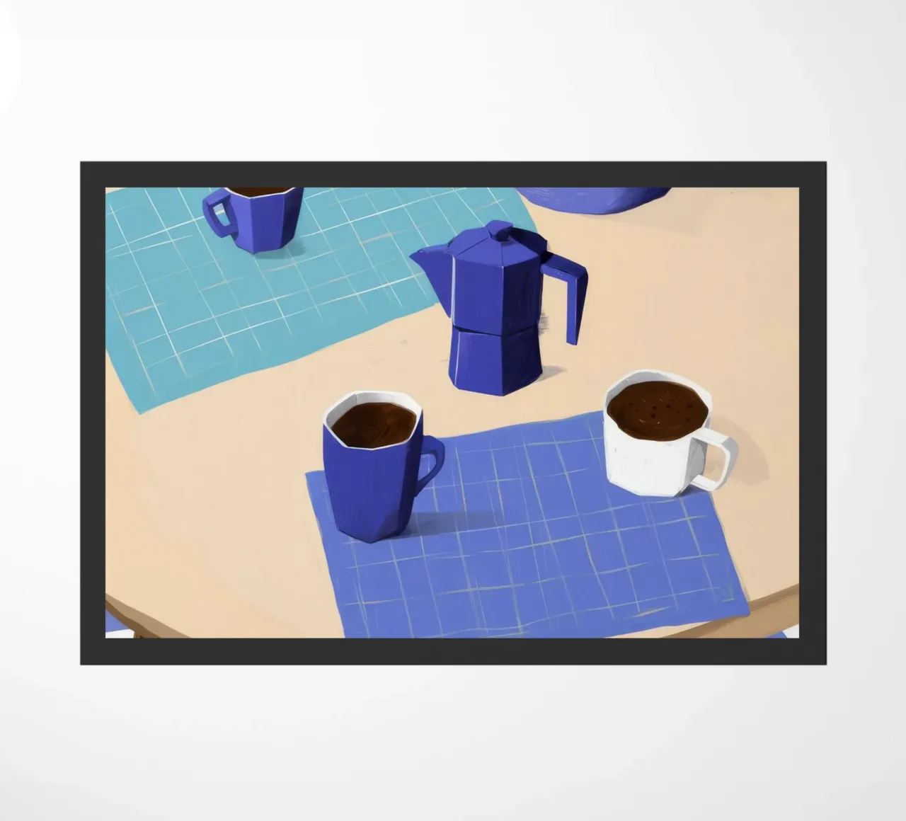 Pausa Café Azul felpudo de Muse Artworks