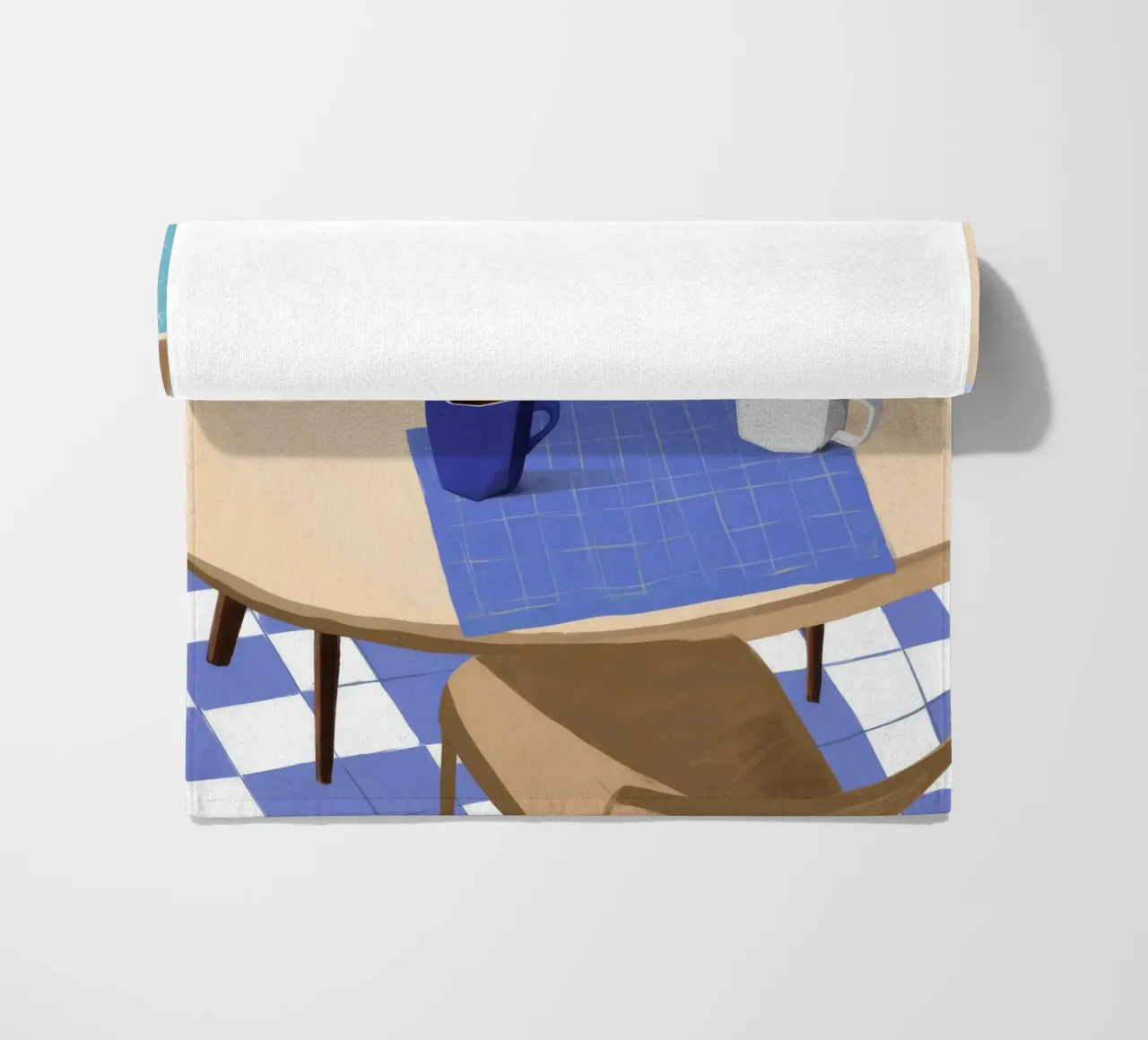 Pausa caffè blu telo mare da Muse Artworks