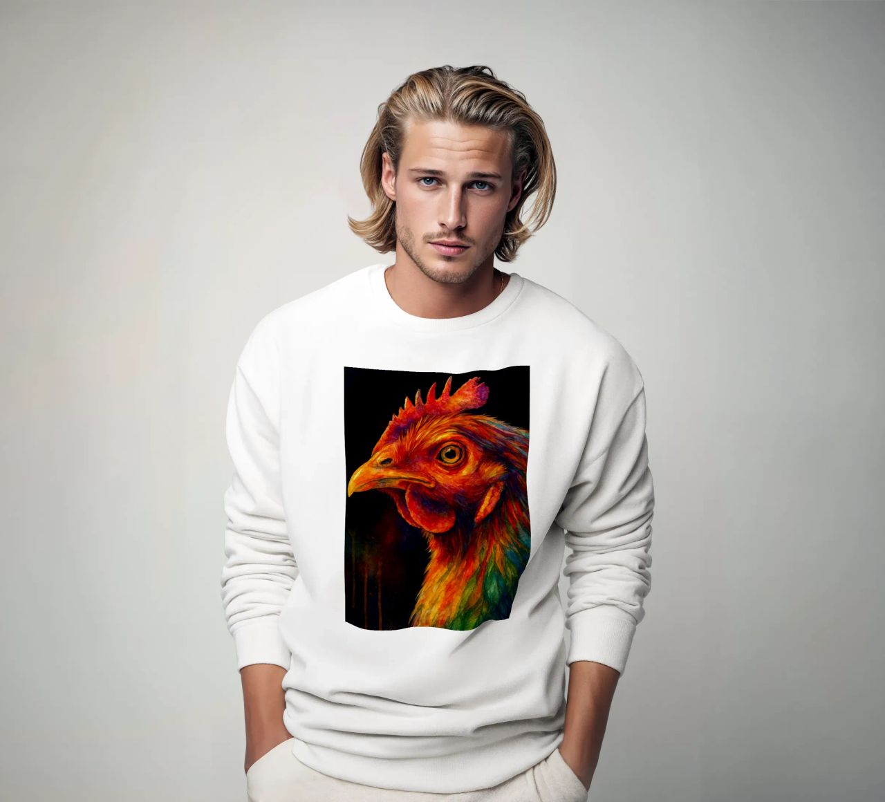 pollo pittura colorata felpa da toegoe