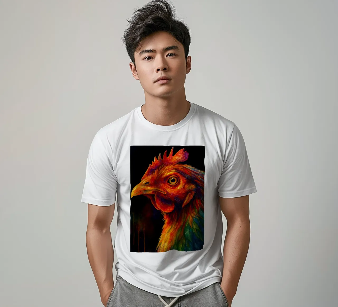 pollo pittura colorata t-shirt da toegoe