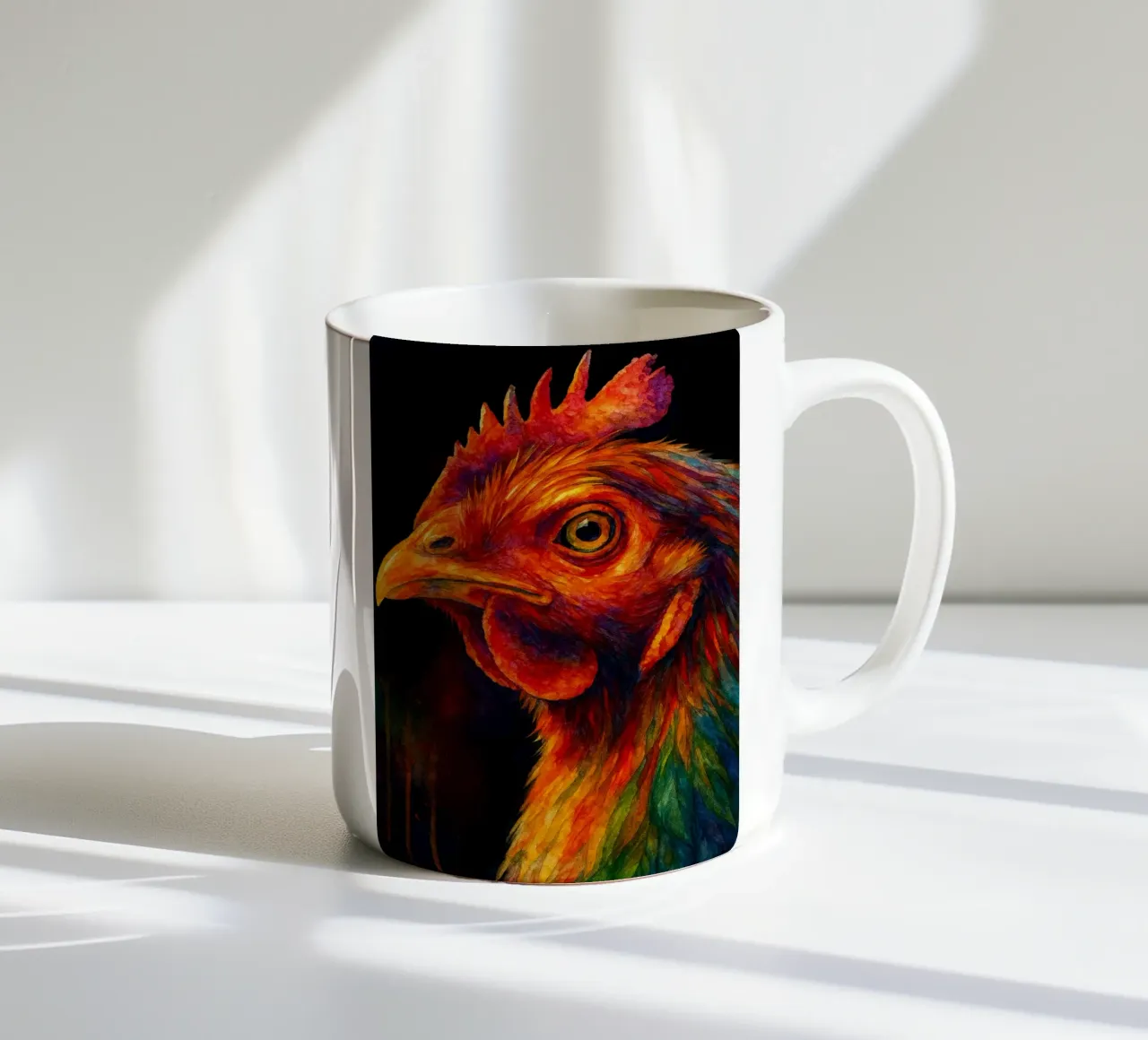 pollo pittura colorata tazza in ceramica da toegoe