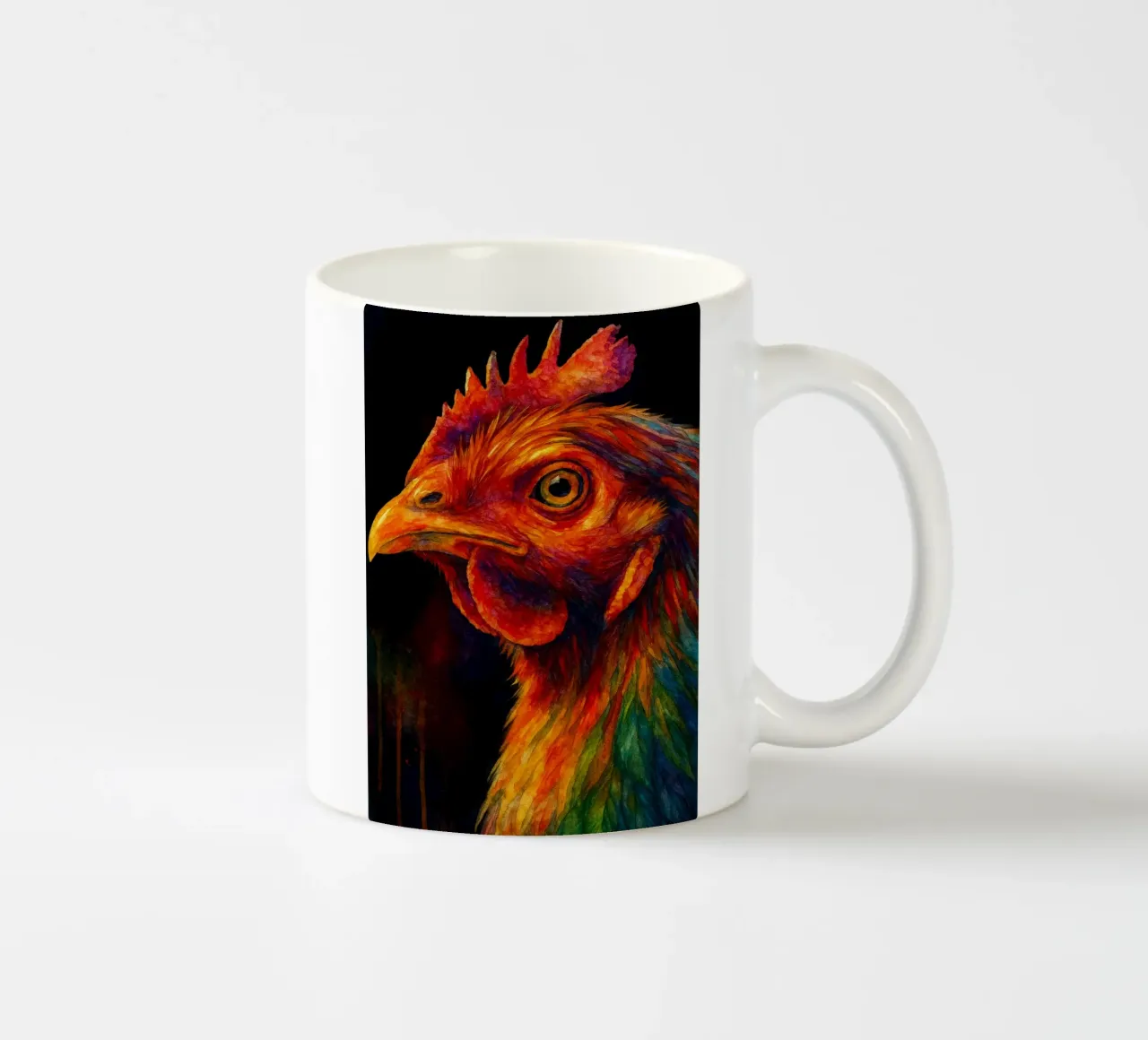 pollo pittura colorata tazza in ceramica da toegoe