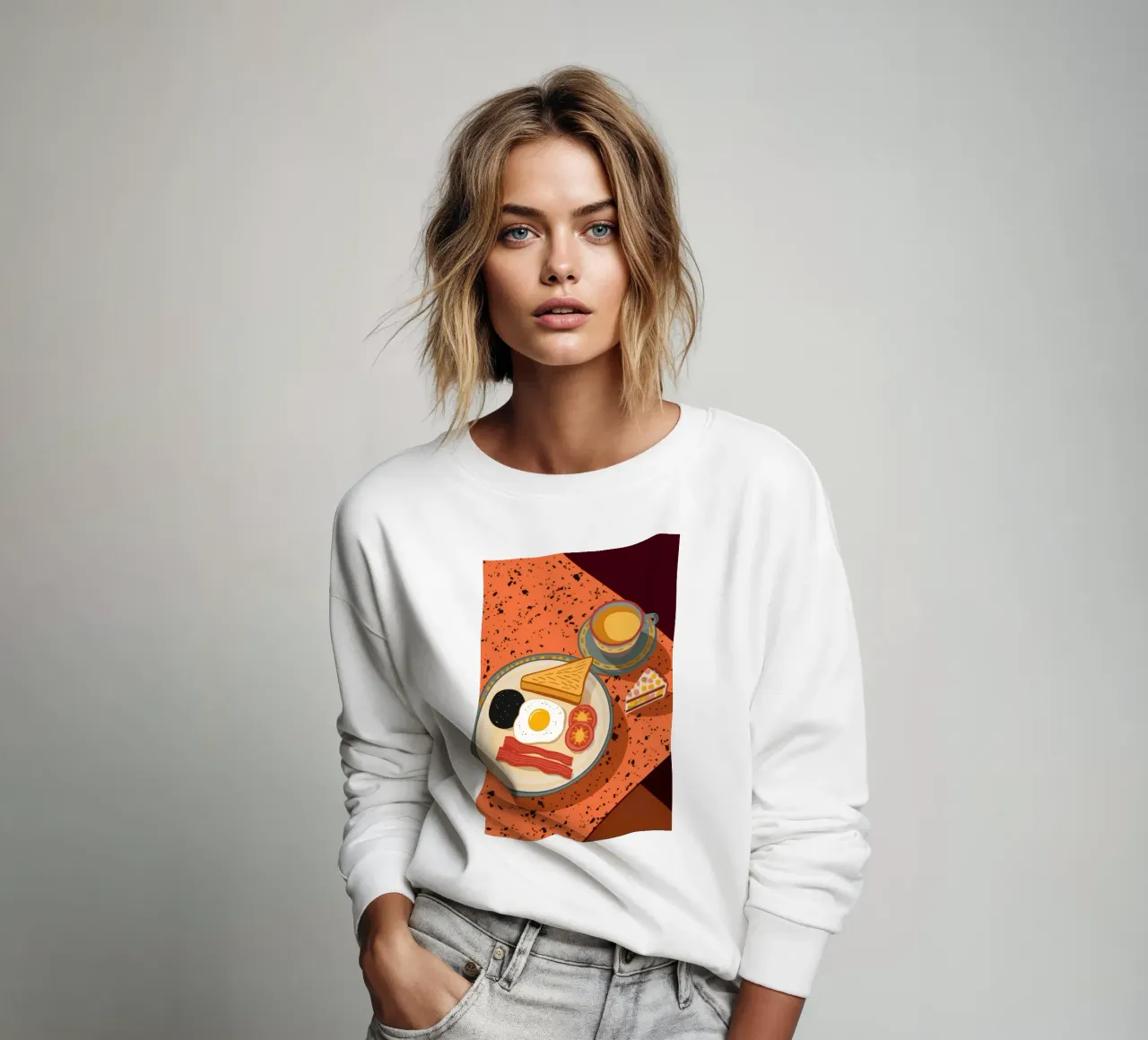 Ontbijt met spek en eieren sweatshirt van Muse Artworks