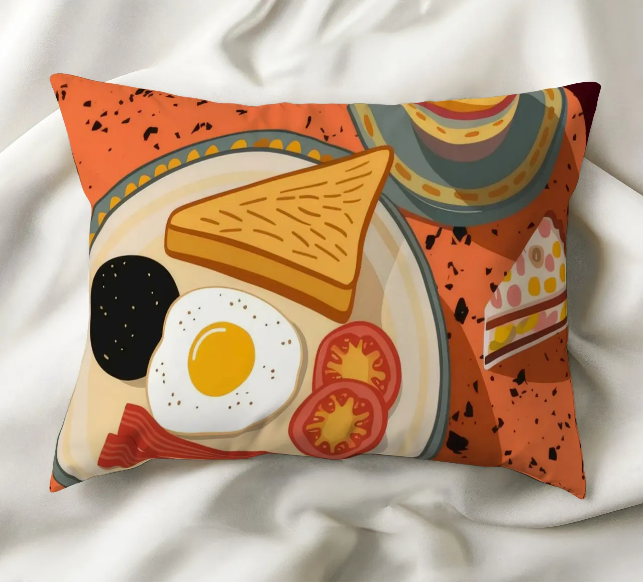 Colazione con uova e pancetta cuscino da Muse Artworks