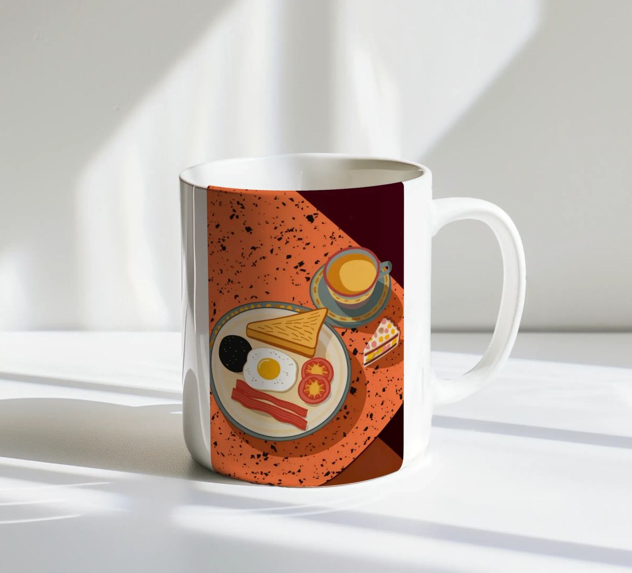 Colazione con uova e pancetta tazza in ceramica da Muse Artworks