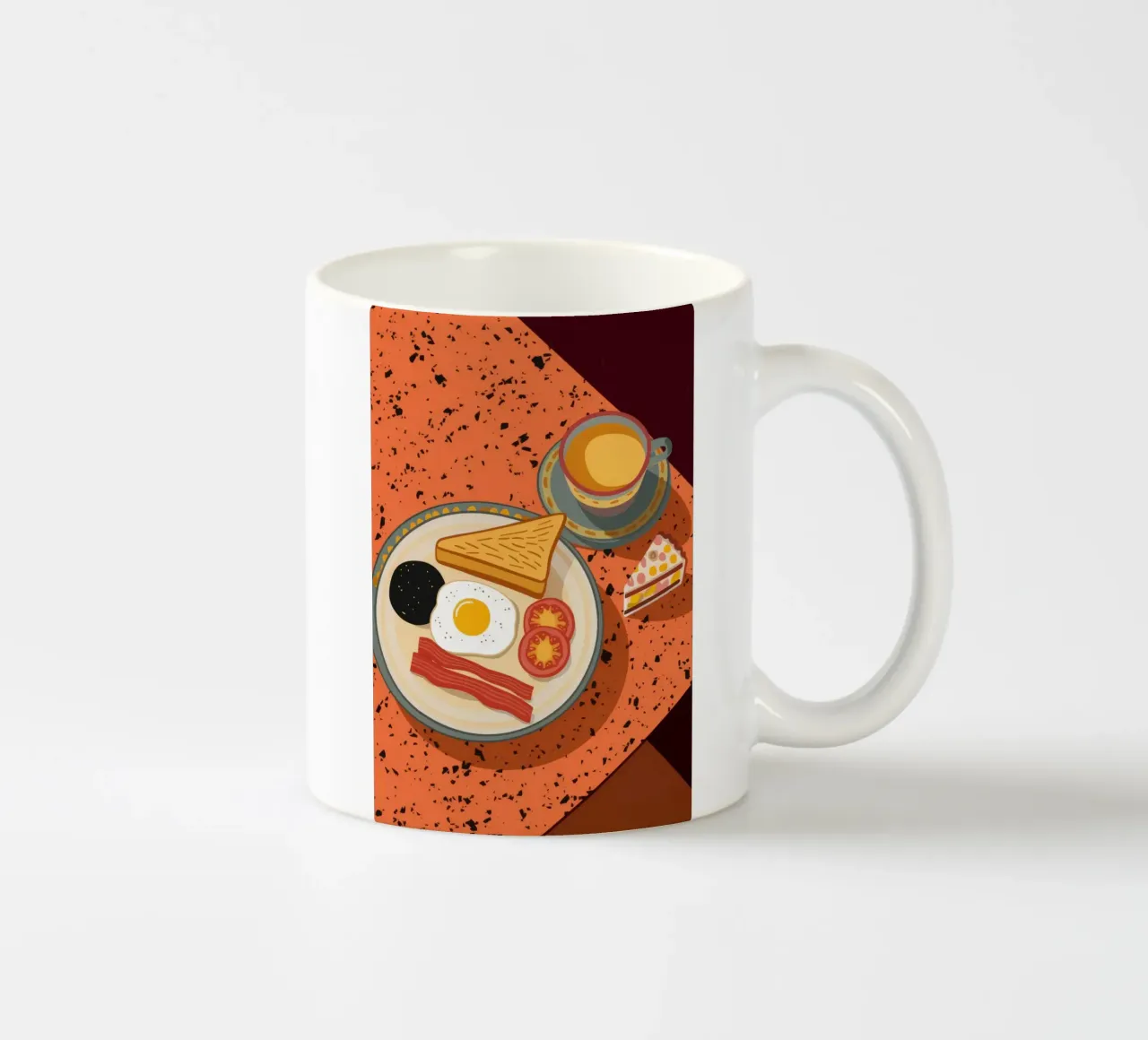 Ontbijt met spek en eieren keramische mok van Muse Artworks