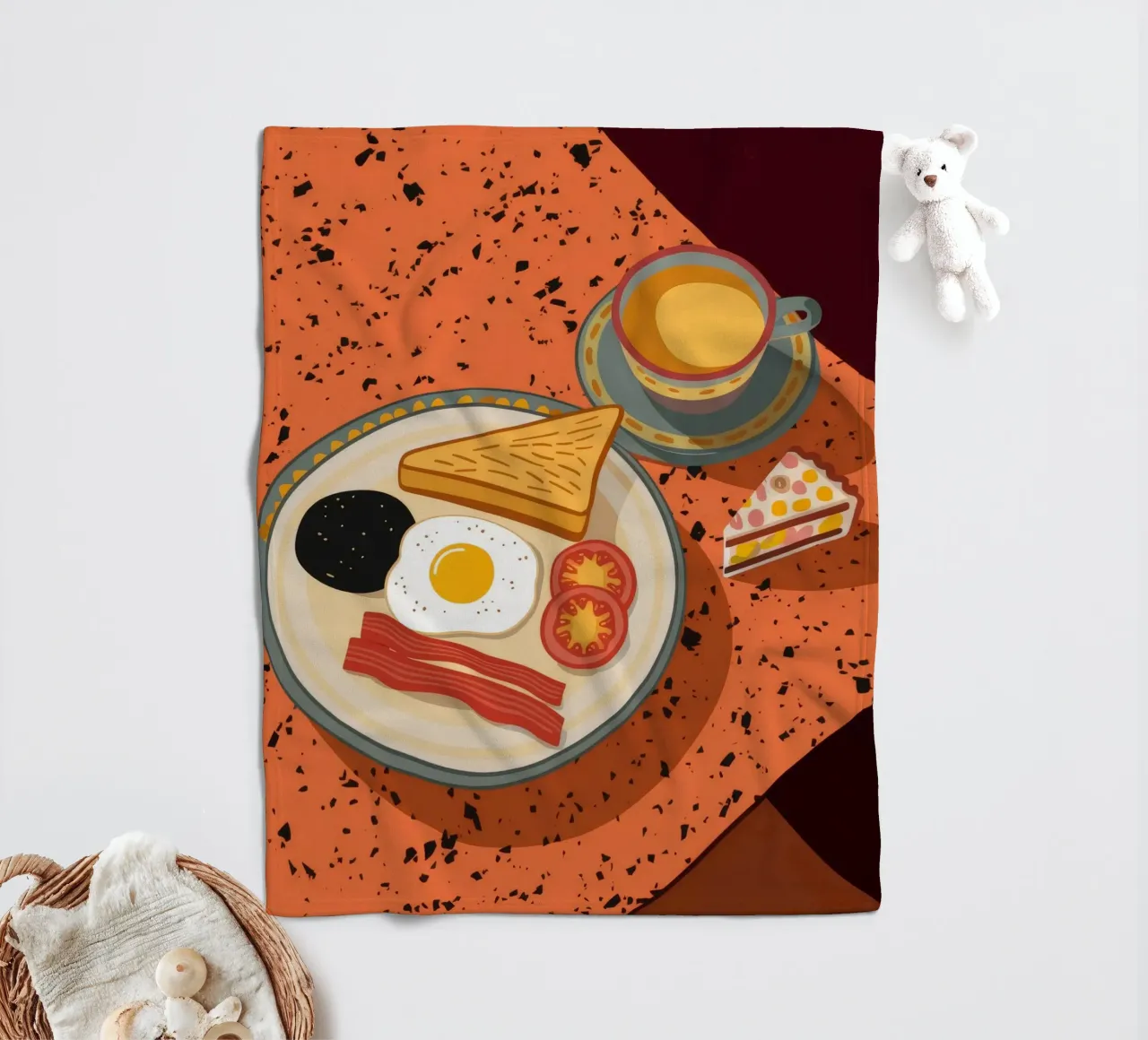 Colazione con uova e pancetta coperta in pile da Muse Artworks