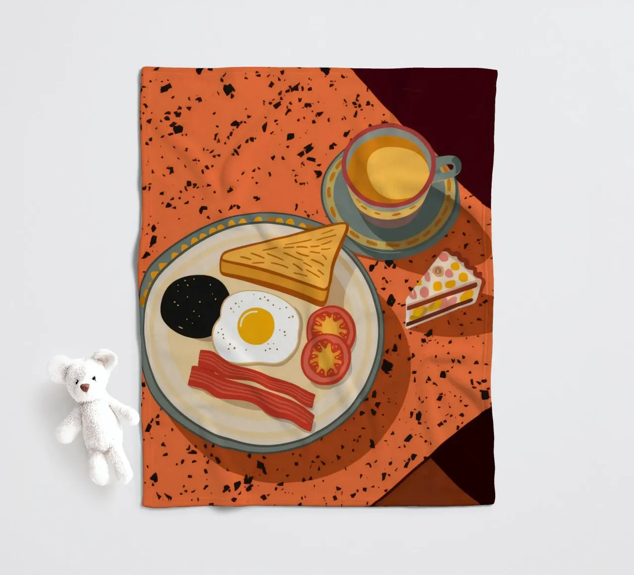 Colazione con uova e pancetta coperta in pile da Muse Artworks