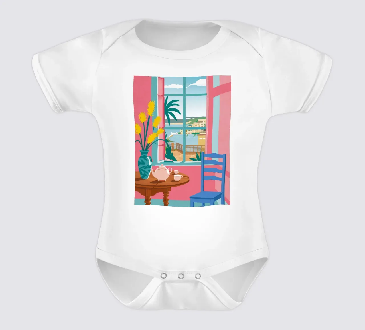 Mesa Seaside Cafe body de bebé de FadeAura
