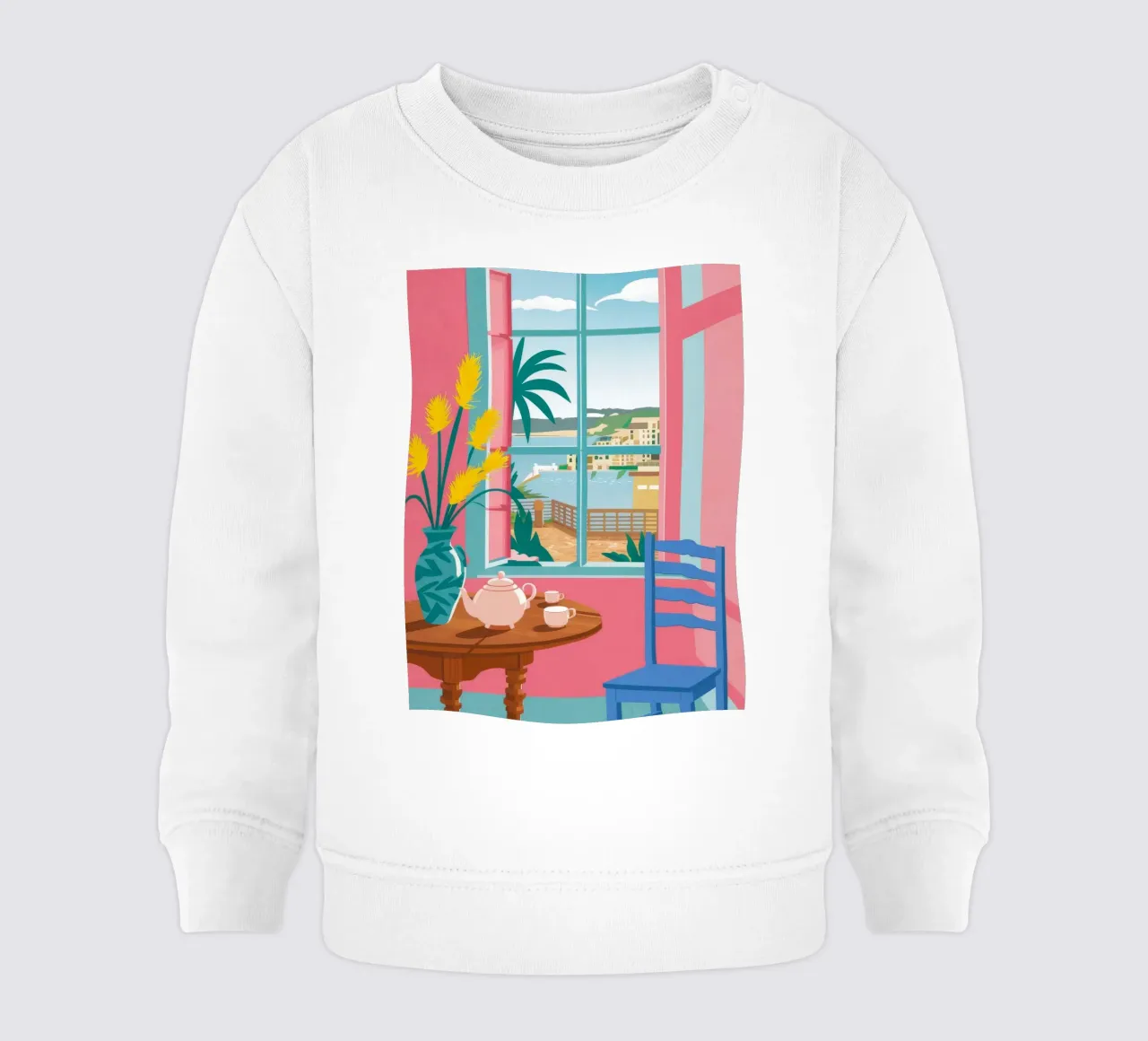 Tavolo Seaside Cafe felpa neonato da FadeAura
