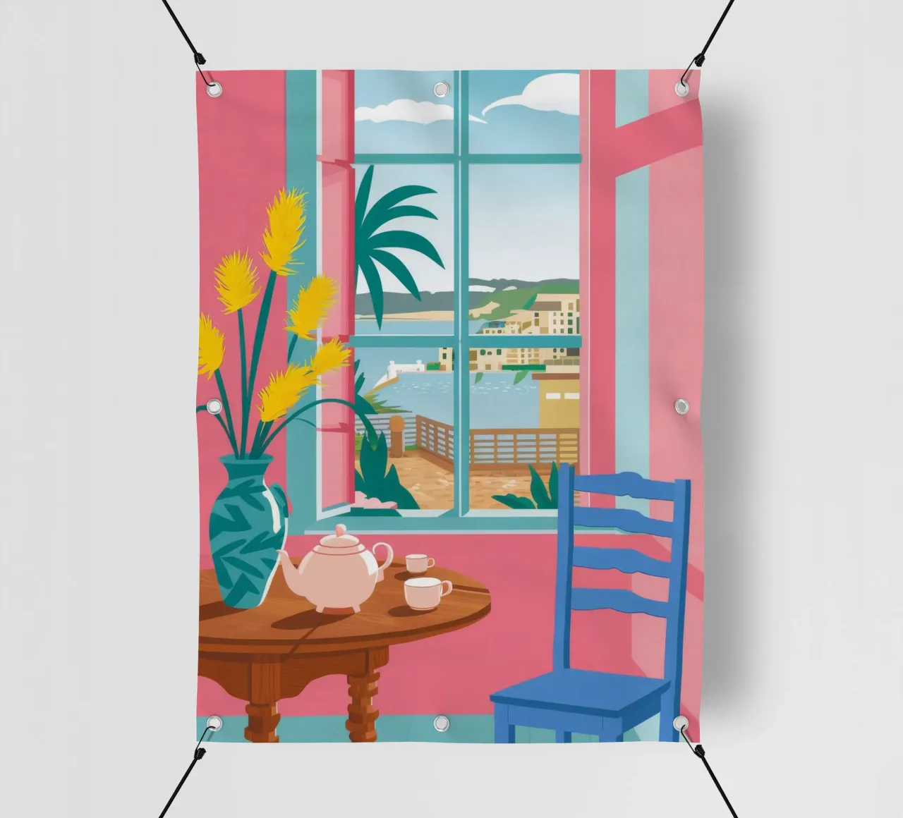 Tavolo Seaside Cafe telo in pvc da FadeAura